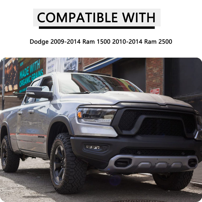 LED Side Mirror Turn Signal Light Lamp Assembly Blinker White Puddle Lamp Compatible with Dodge Ram 1500 2500 2010-2018, Ram 1500 Classic 2019-2022, Replacement for 68064949AA 68064948AA Left Drive SIde & Right Passenger Side White Lens