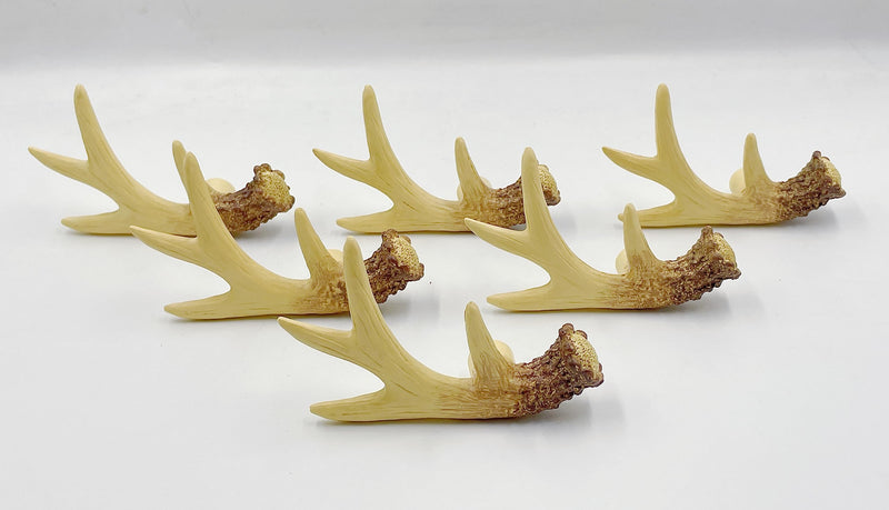 Deer Horn Antlers Drawer Pulls, Pack of 6 | Resin, Cabinet Knobs Handles, Country Kitchen Home Decoration