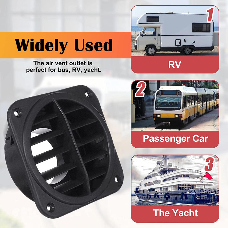 Warm Air Vent Outlet,2pcs 360 Degrees Rotatable Car Heater Duct Hose Pipe Warm Air Vent Outlet for Parking Heater Air Conditioner Steering Car Bus Boat Eberspacher, Webasto, Propex Heaters (75mm) 75mm