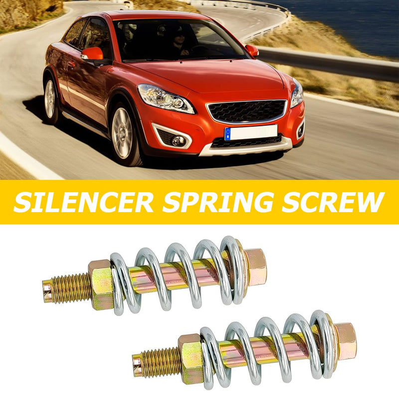 Zipelo 2PCS Car Exhaust Spring Bolt and Nut kit, M10 x 1.25 Auto Exhaust Bolt and Spring Hardware Kit with Nuts Gaskets, Vehicle Replacement Accessories, Universal for RV, SUV, Truck