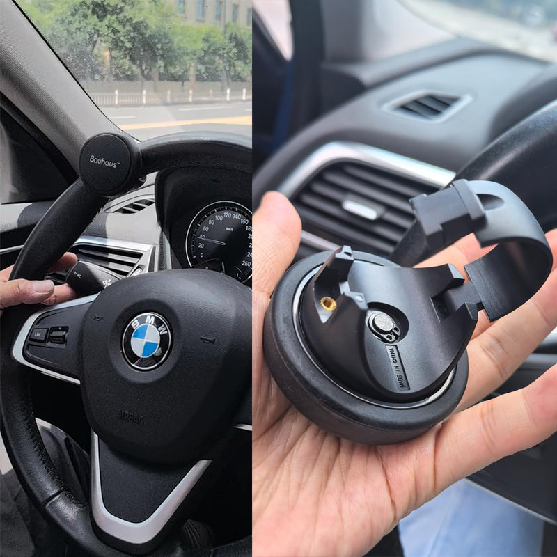 Steering Wheel Knob Spinner, Anti-Slip Silicone Steering Wheel Ball Universal Fit for Cars, SUV, Trucks, Tractors, Mowers and Boats(Black) black