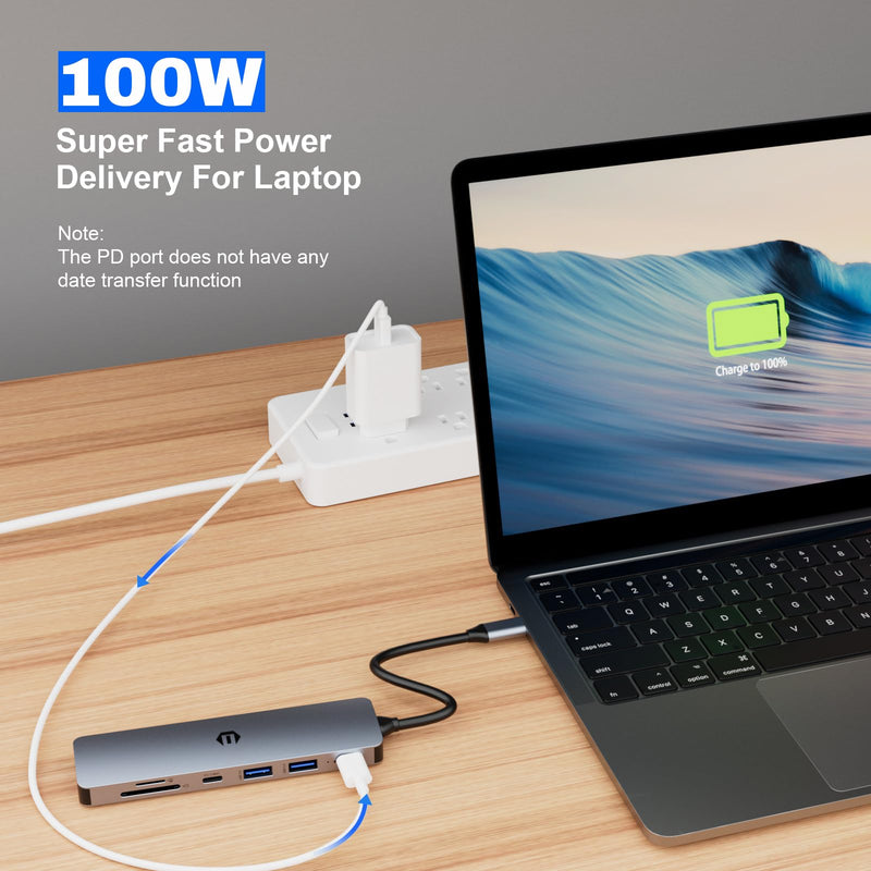 Tiergrade USB C Hub Multiport Adapter, 7-in-1 USB C Docking Station with HDMI, 100W PD Charging Port, 2 USB 3.0, USB C 3.0, SD/Micro SD Card Reader