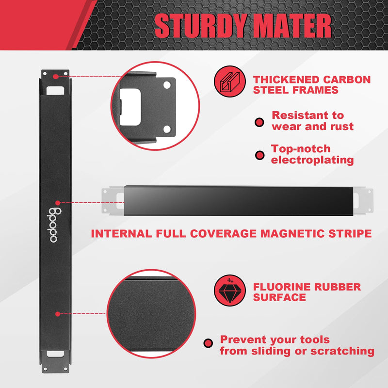 Magnetic Bar Mount Fits for Milwaukee Packout Toolbox, Powerful Magnet Tool Holder Strip Work on Packout Rails, Keeping Tools Handy Fashionable