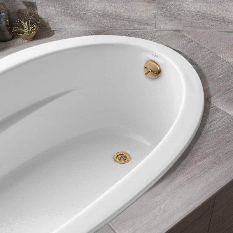 Artiwell Trip Lever Tub Trim Kit Set With Trip Lever Overflow Face Plate, Trip Lever Bathtub Drain with Strainer, Overflow and Matching Screws (BRUSHED GOLD) BRUSHED GOLD