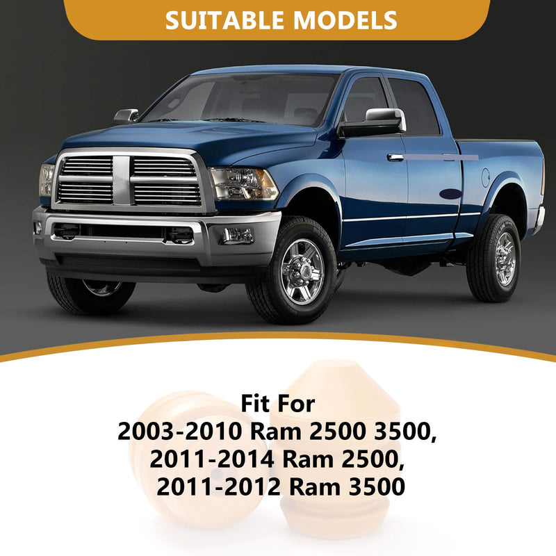 2Pcs Front Bump Stops, Lower Control Arm Jounce Bumpers Replacments Compatible with Dodge Ram 2500 3500 2003-2010,fits for Ram 2500 2011-2014,fits for Ram 3500 (2WD Only) 2011-2012