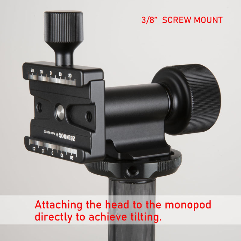 Monopod Gimbal Head – Side Saddle Speed Tilt with Arca-Swiss Dovetail Quick Release Plate | Supports Medium & Telephoto Lenses | Max Load 100lbs