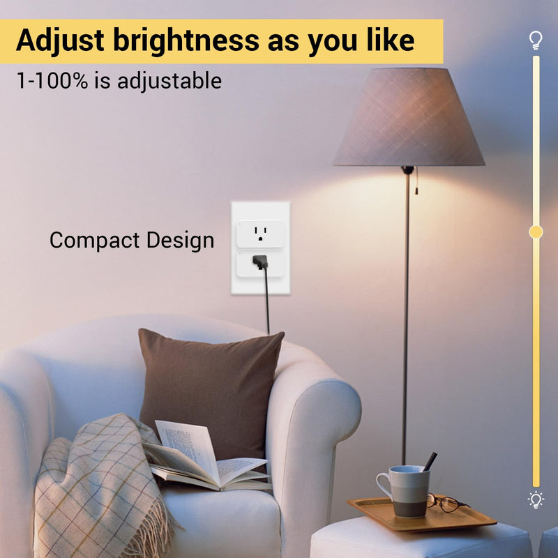 New One Zwave Dimmer Plug, 800 Series Z-Wave Smart Dimmer Plug, Bult in Zwave Repeater, Z-Wave Outlet, Z-Wave Hub Required, Work with Hubitat, SmartThings, Vera, Wink, Fibaro, Homeseer, 2GIG Zwave Dimmer Outlet