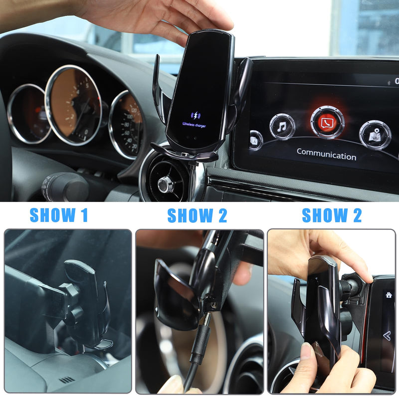 HAPPYHORSE Car Phone Mount Compatible with Mazda MX-5 2016-2023 Central Control Navigation Cell Phone Holder Dash Clip Dash Panel Mobile Phone Bracket Stand Accessories (Style D) style D