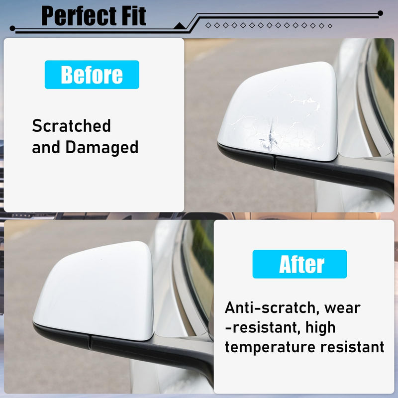 Jaronx Compatible with Tesla Model Y Side Mirror Cover Replacement 2020 2021 2022 2023 2024, Right Passenger Pearl White Door Rearview Mirror Cover Caps, for Tesla Model Y Accessories