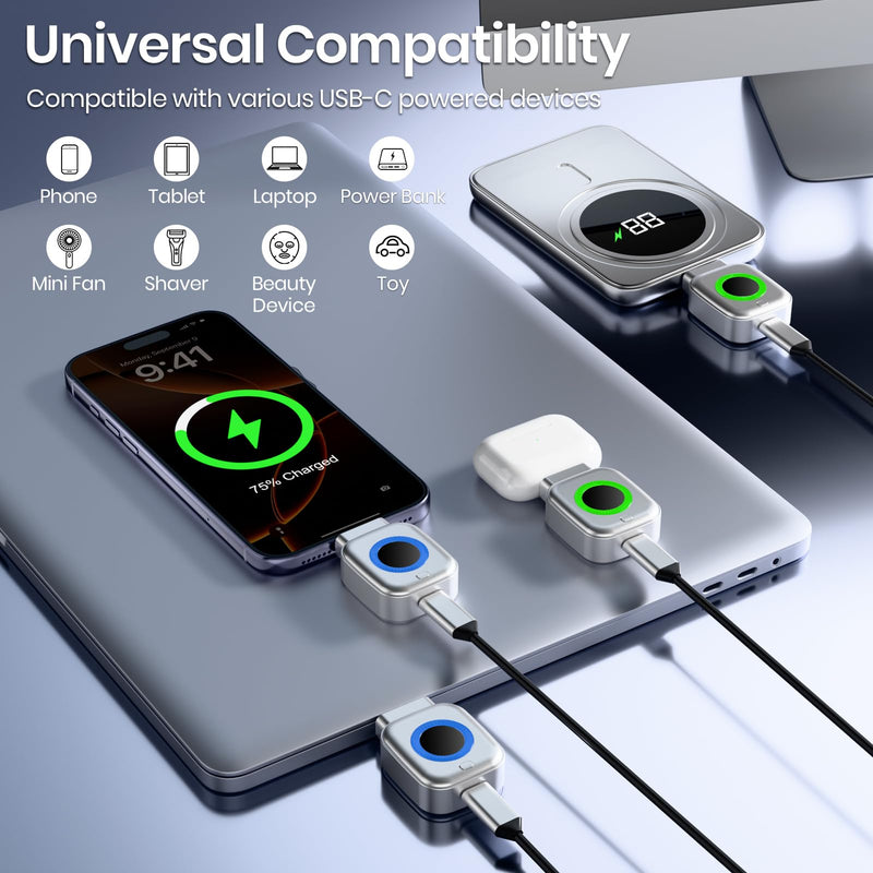 140W Smart Auto Stop Charging Adapter with AI Full-Charge Disconnect | Type C Auto Cut-Off Charger Protector Smart Charger, Prevent Battery Aging and Extend Equipment Lifespan for Phone Laptop