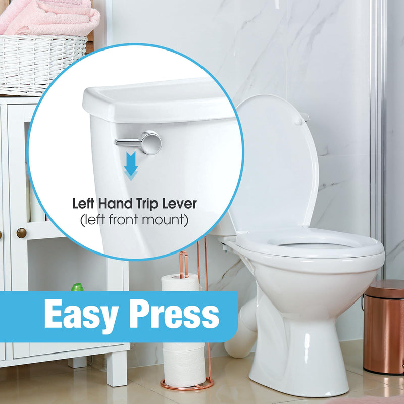 Dreyoo Pressure Assist Toilet Lever Compatible with 738254-0020A, Hand Trip Lever Compatible with American Standard Pressure Assisted 4086 Toilet Tank, Polished Chrome(Left Hand) 1 Left Hand