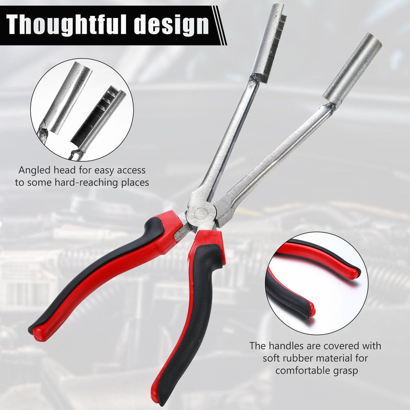 2 Pack Spark Plug Wire Removal Tool Kit Includes Spark Plug Boot Removal Tool and Pliers Pulling Tool,wire Puller Removal Tool Pliers(Black) Black