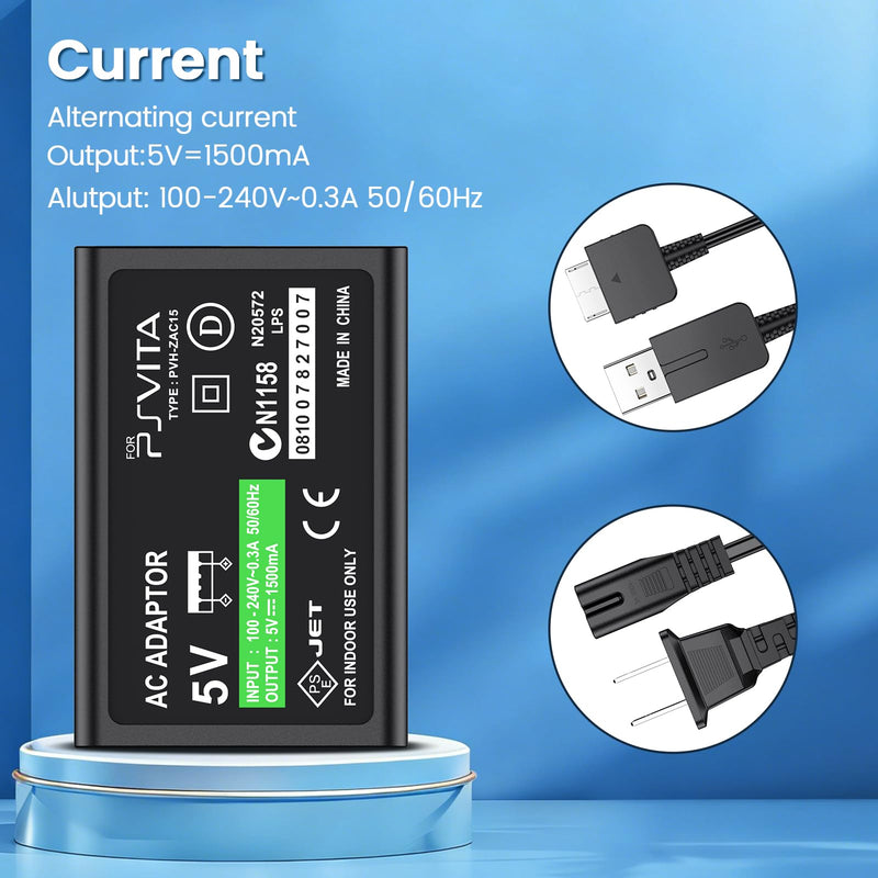 Amzpas PS Vita Charger, Replacement USB Data & Power Charger Cord for Sony PlayStation Vita 1000 Console