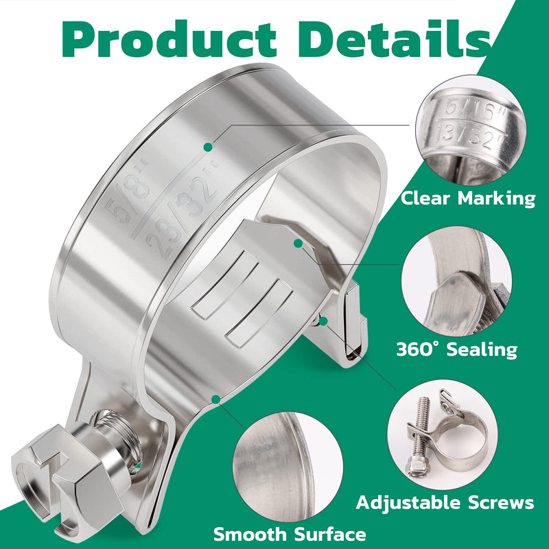 20PCS 3/8" Fuel Line Clamp 304 Stainless Steel,Adjustable 9/16"-5/8" Dia (14-16mm) Mini Fuel Injection Gas Line Hose Clamps,Pipe Clamp for Automotive,Diesel Petrol Pipe 9/16"-5/8" (14-16mm)