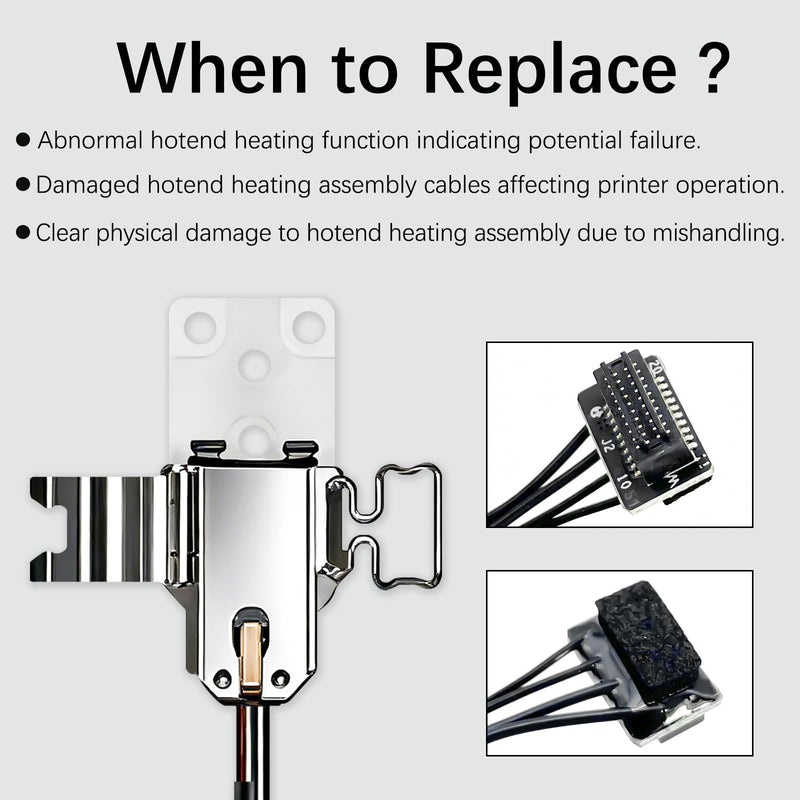 Original P2S Hotend Heating Assembly Kit for Bambu Lab P2S 3D Printers, P2S Hotend Heating Component Quick-Change with Heater Cartridge & Thermistor, Base Clip 3D Printer P2S Accessories