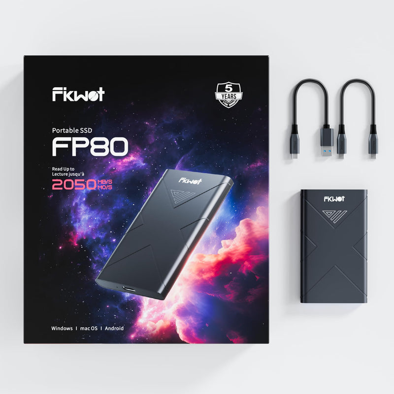1TB External SSD, Portable SSD, Up to 2000MB/s, USB 3.2 Gen2x2 External Solid State Drives, Compatible with Smart TV, PS5/PS4(Pro), iPhone 15/16, Xbox, Mac & Windows and Other Devices(FP80) FP80 1TB
