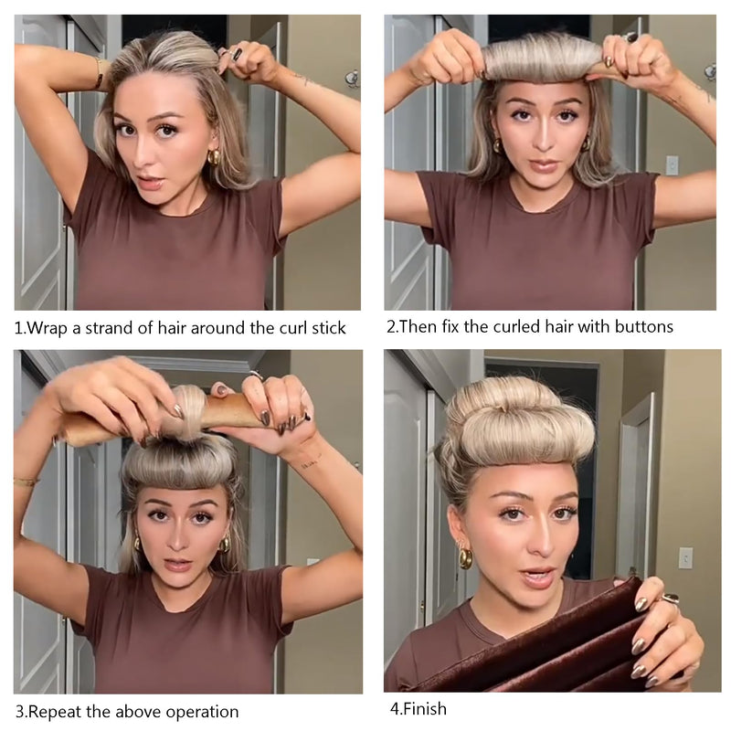 3 Pcs Hair Rollers,Heatless Curlers,Heatless Curling Rod for All Long Hair Types,No Heat Lazy Curlers DIY Styling Tools.