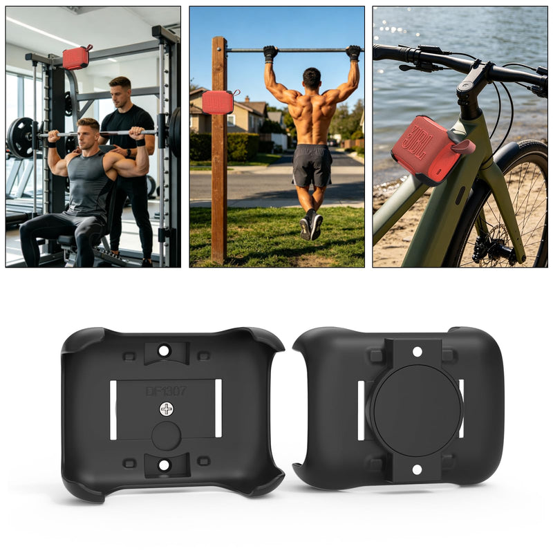 3-in-1 Magnetic Mount with Removable Anti-Slip Strap for JBL GO 5 Portable Bluetooth Speaker,Golf Cart,Pole,Bicycle,Motorcycle,RV,ATV,Wall Mount Accessories (Black)