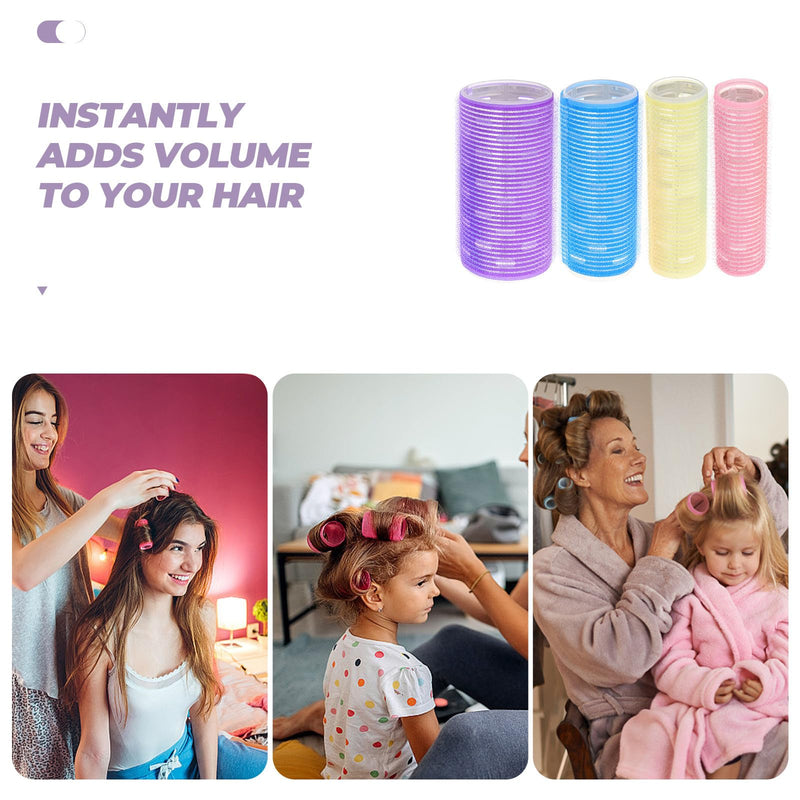  [AUSTRALIA] - jojofuny 4pcs Self-grip Hair Rollers Set for Long Hair Aluminum Heat-conductive Curlers Extended Length in Small Medium Large and Xl Sizes for Overnight Styling