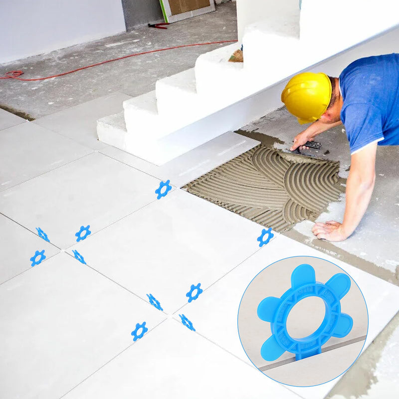 200 Pcs 6-in-1 Hexagon Tile Spacers 1–5mm Reusable Large 2.64 inch Plastic Tile Leveling Shims, Colour Coded Gap Clips for Wall & Floor Tiling, Fast Removal (Blue) 200 Blue