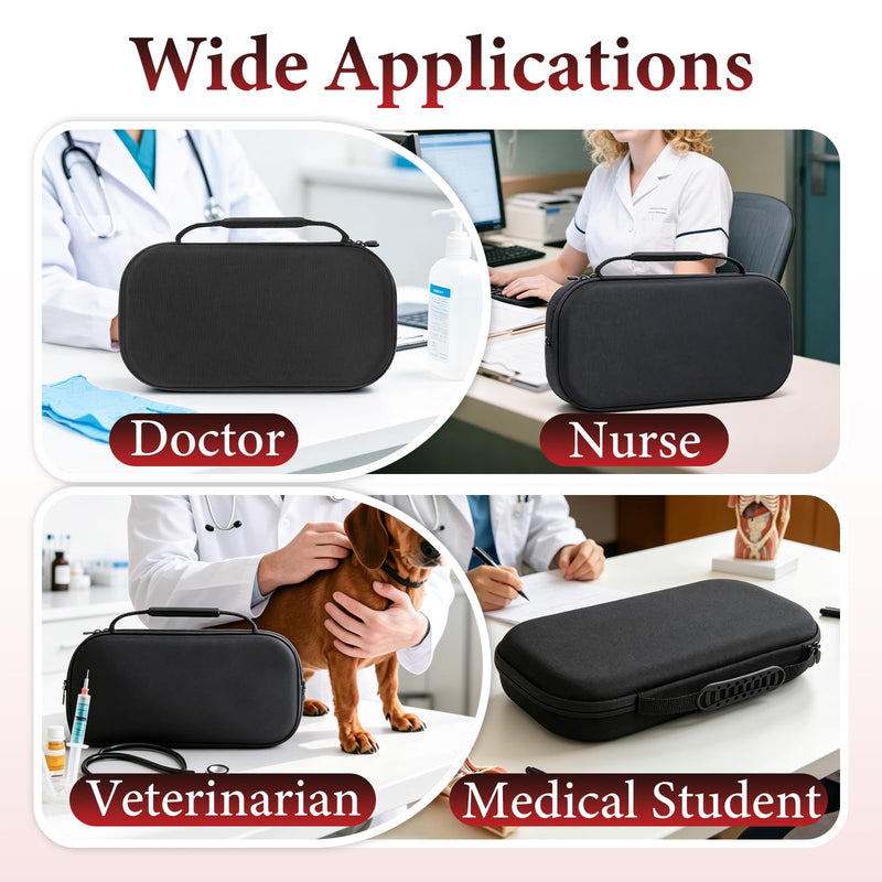 Hard Stethoscope Case Compatible with EKO Core 500 Digital Stethoscope, Portable Carrying Case for Doctors & Nurses, Compact Storage Box with Extra Pocket, Protective Shell Only 1PCS