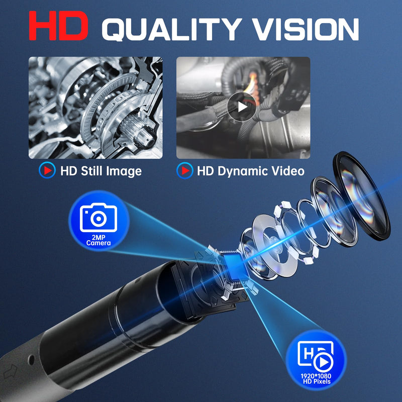 Autel MaxiVideo MV108S USB Endoscope, Waterproof 8.5mm Imager Inspection Camera with Light, 1920x1080 HD 2MP Borescope for Autel Scanner & PC, Upgrade of MV108 MV105, Snake Camera with 1M Cable