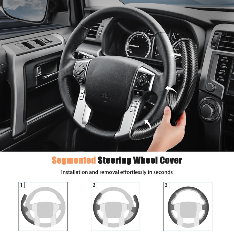 Aimato Customized Steering Wheel Cover for Toyota Tacoma 2012-2023/4Runner 2010-2024/Tundra 2014-2021/Sequoia 2014-2022 Thin,Anti-Slip,Scratch-Resistant Exclusive Car Accessory for Toyota Matte Black