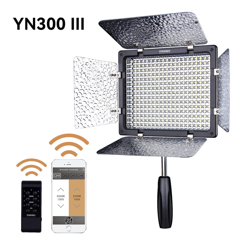 YONGNUO YN300 III YN-300 III LED Camera Video Light with 12V2A AC Adapter Adjustable Color Temperature 3200K-5600K YN300III with AC adapter