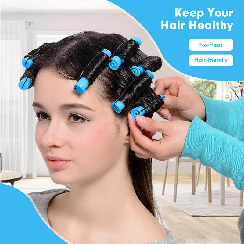 60PCS Perming Rods, Hair Rollers Suitable for Long Hair | 60PCS Perming Rods, Hair Rollers Suitable for Long Hair, Short Hair, Adults and Children, Gentle, Easy (Blue)