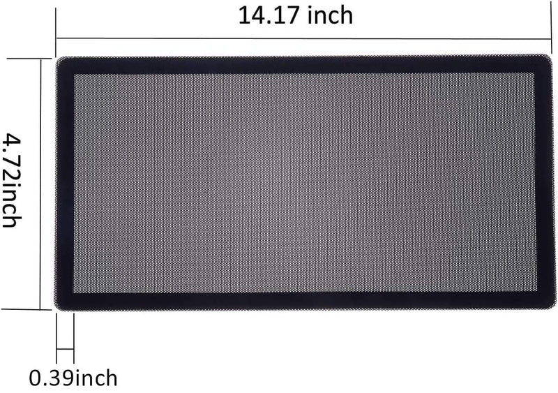 360mm 120mm x 2 PC Fan Dust Mesh Filter 4.72inch PVC Computer PC Case Dust Proof Filter Cover Magnetic Black 2-Pack