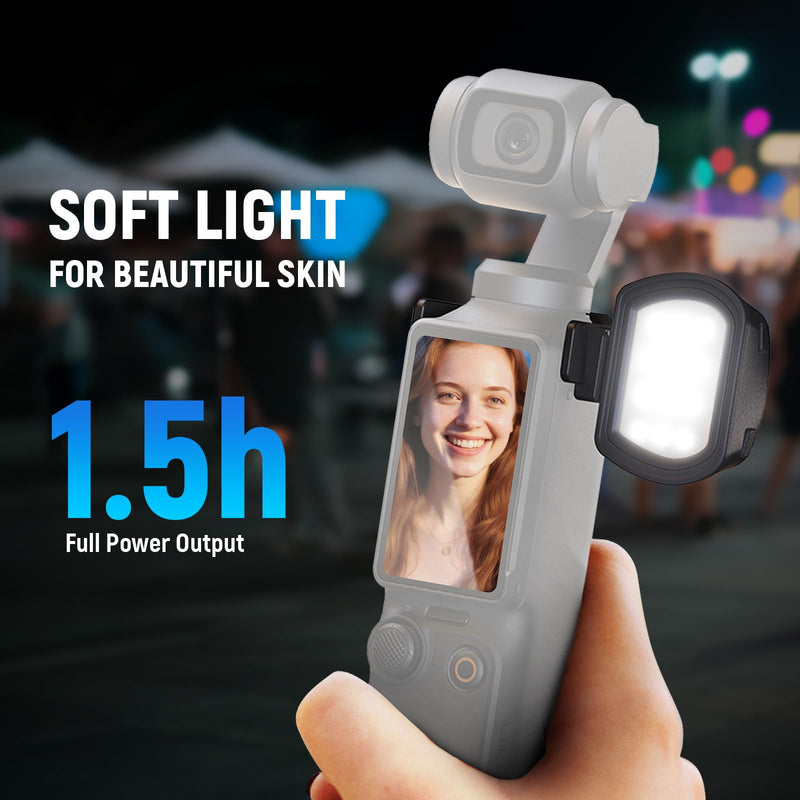 NEEWER Basics Magnetic RGB Light Compatible with DJI OSMO Pocket 3 Gimbal Camera & Creator Combo Accessories, 1W USB C Rechargeable Plastic LED Auxiliary & Fill Lighting for Selfie Vlog Video, M21C