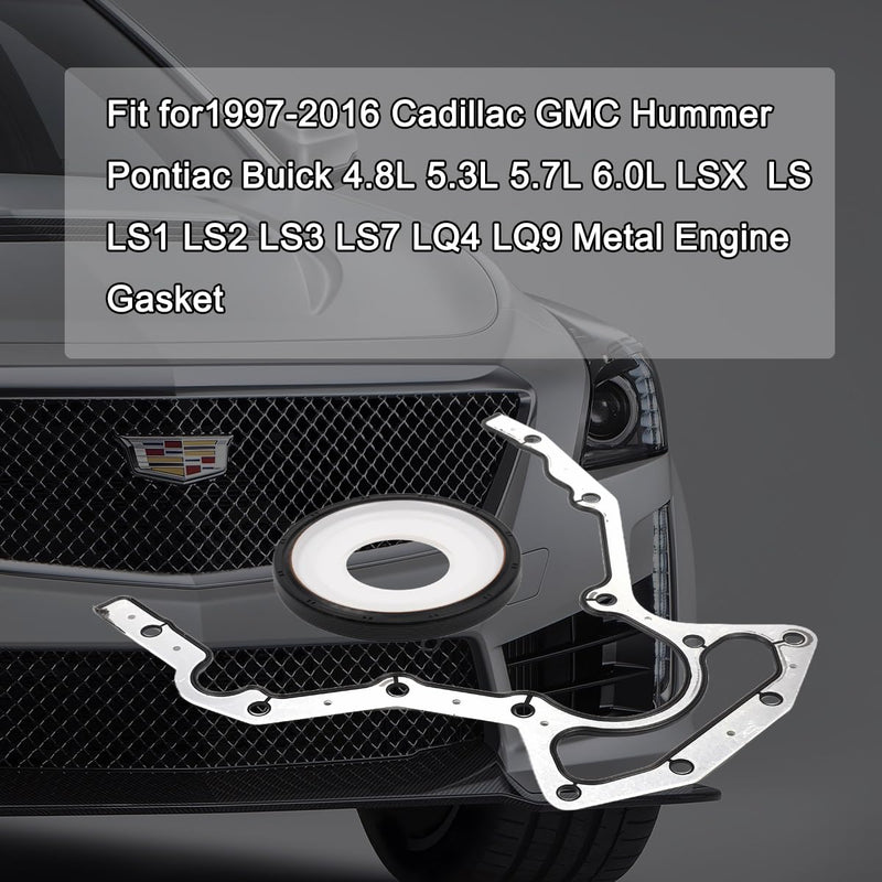 Rear Main Seal Block Cover Gasket Kit for GM LS Engines Compatible with Chevrolet GMC Hummer Pontiac LS LSX LS1 LQ4 LQ9 LS2 LS3 LS7 4.8L 5.3L 5.7L 6.0L BS40640