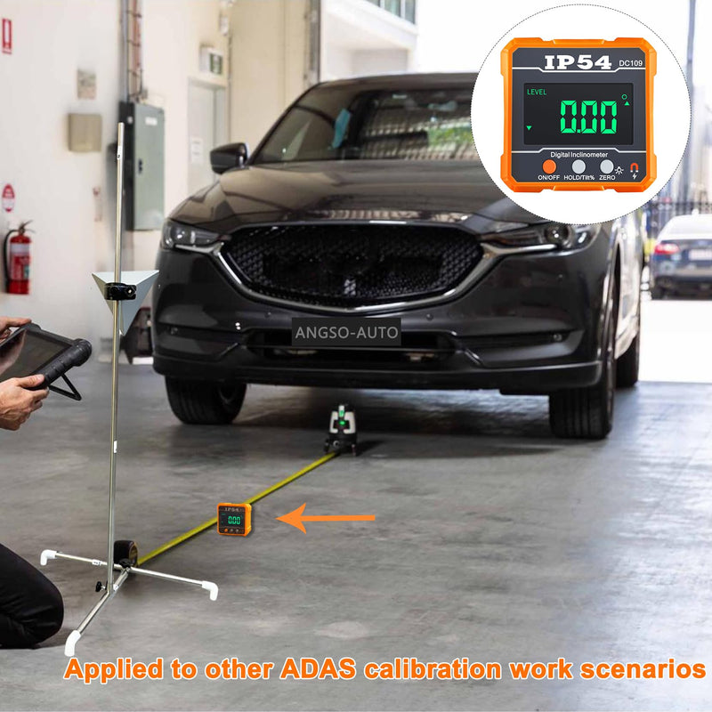 Digital Angle Magnetic Protractor,4 of 90° Measuring Range Mini Digital Level with Backlight Carpenter Tools IP54 Waterproof Inclinometer for ADAS Calibration Auto Angle Measurement