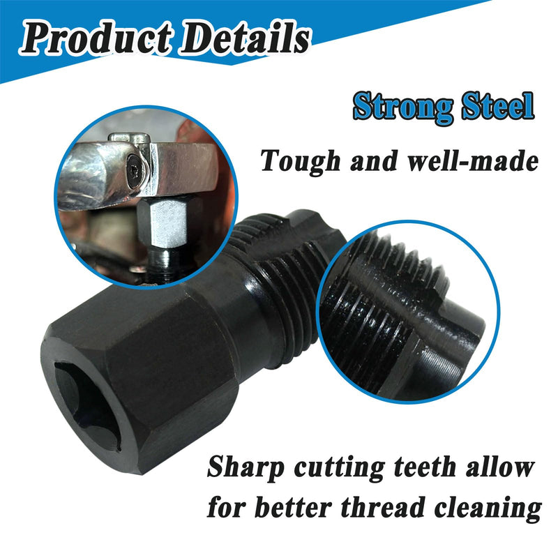 2Pcs 12220 NOx Sensor Thread Chaser M20x1.5, Clean Worn Threads, Use with 3/16'' Hex Head or 3/8'' Square Drive