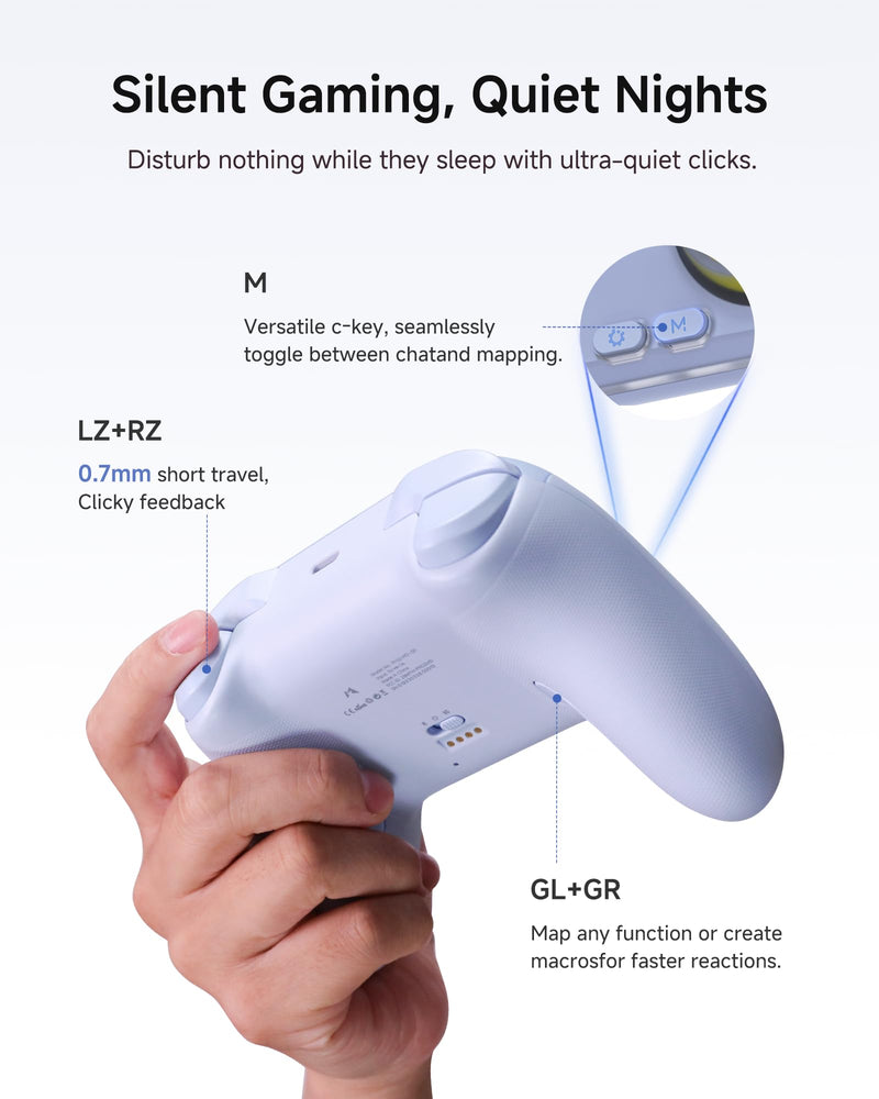 MOBAPAD Chitu 2 Silent Wireless Pro Controller for Nintendo Switch 2/1 Lite/OLED, Gamepad with TMR Glide Joysticks [ZERO Drift], HD Rumble, NFC, Conductive Silicone Button, Turbo, Programming, 6 Axis Gyro