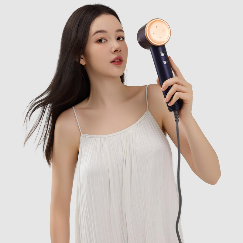 AINA High Speed Hair Dryer with Diffuser Comb | Brushless motor | Ionic | Lightweight | Compact Size | Magnetic Attachments 3a Blue