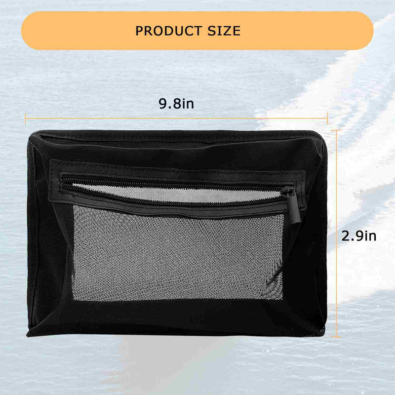 2PC Self-Adhesive Boat Organizer Mesh Bag (10"x7") – Dry Mount Pouch with Waterproof Adhesive Backing for Tools & Gear | Sticks Securely to Wet Surfaces, Easy Removal 2PC