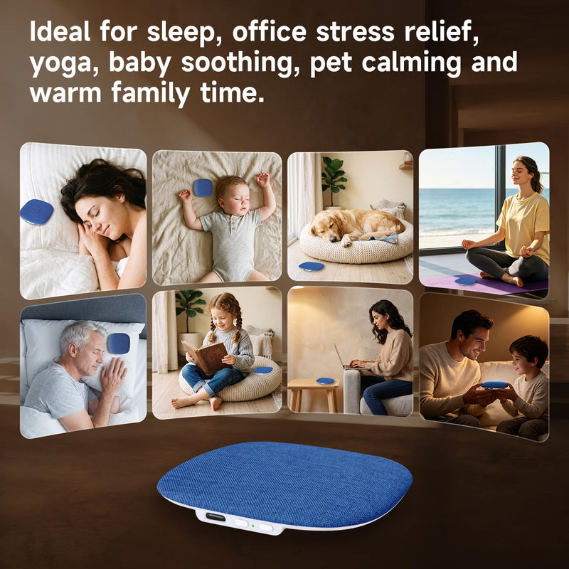 TAZATA Under Pillow Sleep Speaker, Ultra-Thin Flat Bluetooth Pillow Speaker | 100 White & Pink Noise Sound Machine, 11H, BT6.0 Wireless Private Sleep Aid No Disturb Partner for Side Sleepers, Adults blue