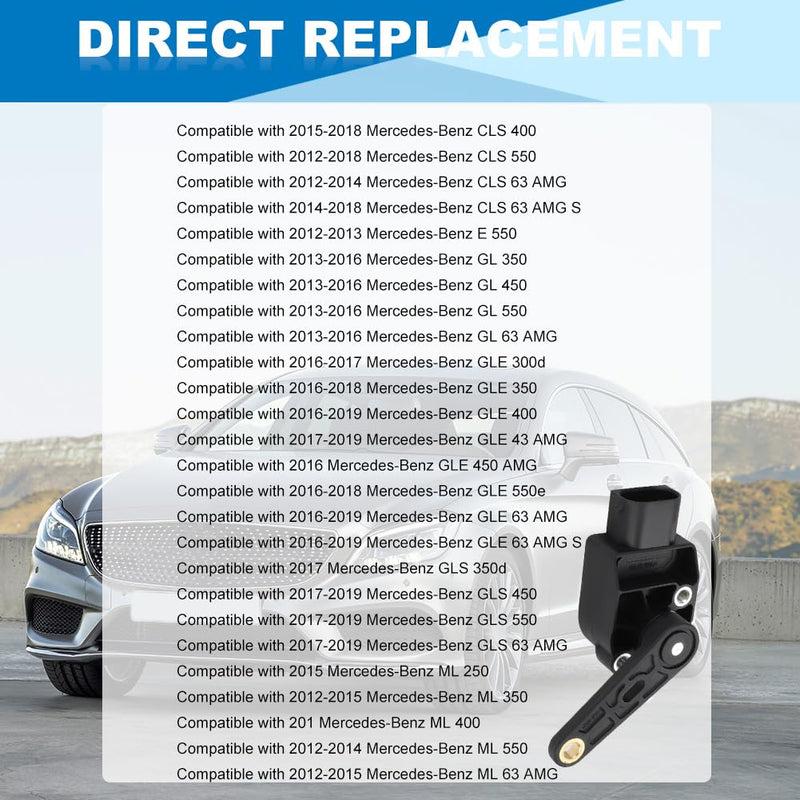 JDMON Suspension Ride Height Level Sensor Compatible with Mercedes-Benz CLS400 CLS550 CLS63 E350 E550 GL350 GL450 GL550 GLE300d GLE350 GLE400 GLS63 ML250 ML400 ML550, Replace A0045429918