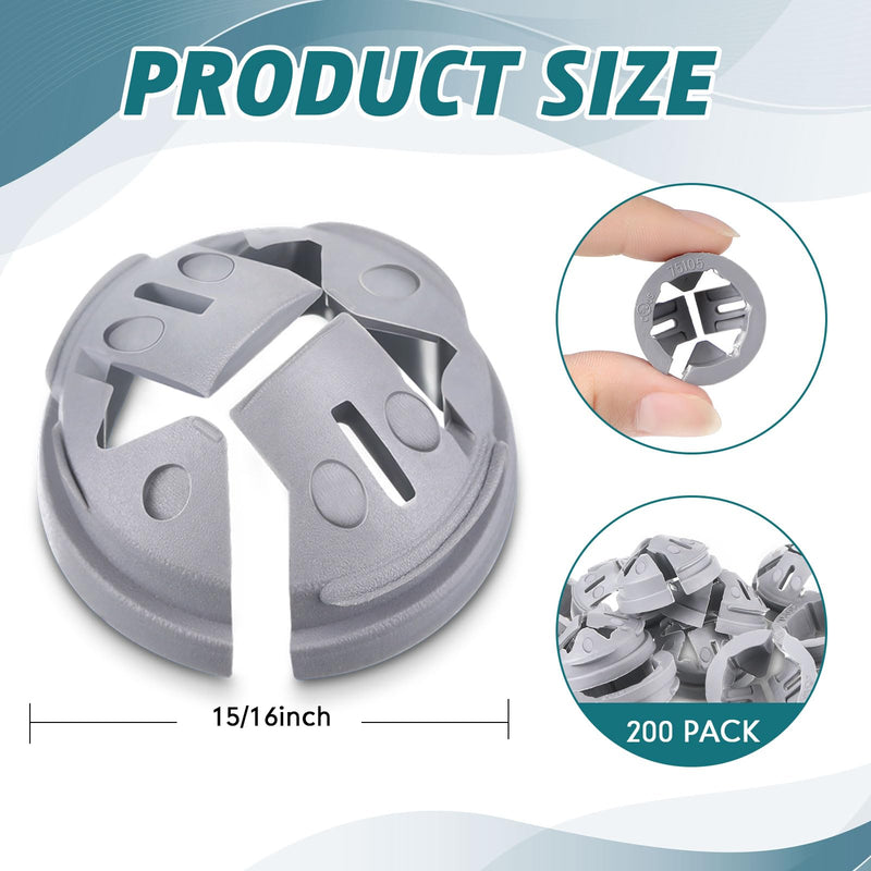 Sintuff 200 Pcs 3/8 in. - 1/2 in. Push in Cable Connector Bulk Non Metallic Nm Cable Connector Button Junction Box Gray Electrical Conduit Fittings Fits for 1/2 Inch Knockouts