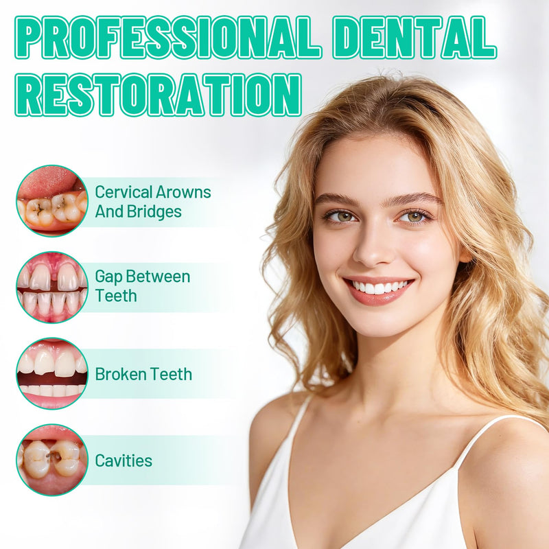 Temporary Tooth Repair Kit & Dental Cement for Crowns and Bridges - Emergency Cavity Filler, Dental Glue for Loose Caps, Zinc Oxide Eugenol, 20g & 15ml