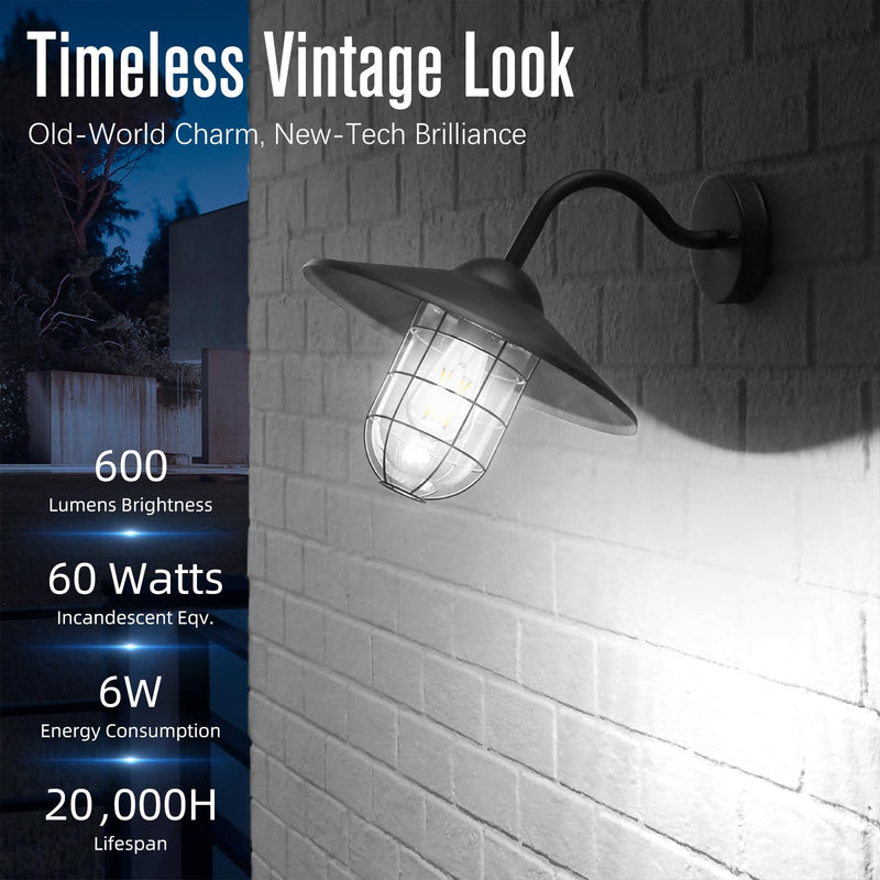 GvvooHome LED Edison Bulbs Dimmable, E26 Bulb 60 watt Equivalent, Cool White 4000K, ST58 Vintage Light Bulbs, 90+ CRI, 6W 600LM, E26 Medium Base, Clear Glass, 10 Pack