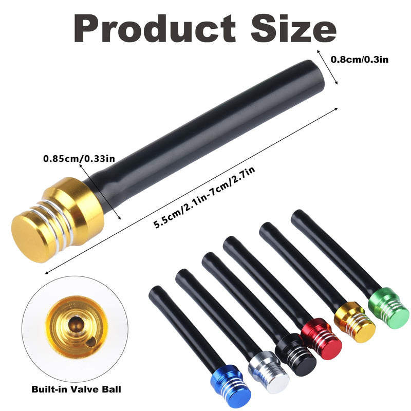 6 pcs Motorcycle Breather Hose Gas Fuel Tank Cap Vent, Motorcycle Gas Cap Vent Hose Tube, Aluminum Universal Breathing Tube Fits All Off-Road Motorcycles ATVs, Fits Pit Dirt Bike Black