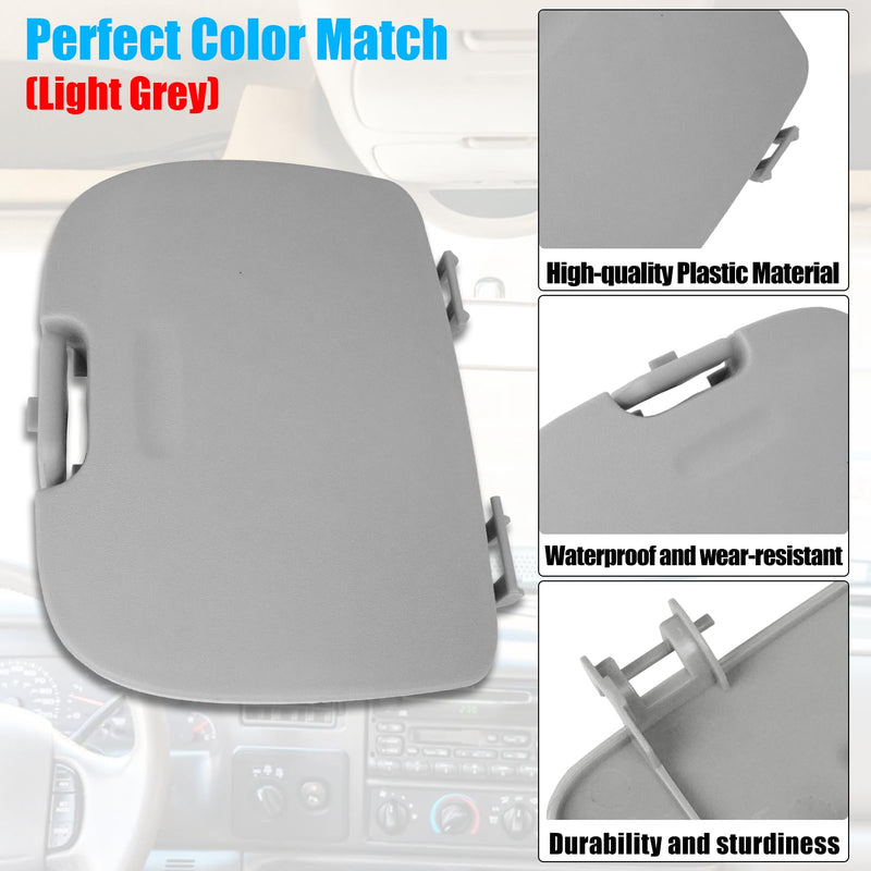 Jaronx Compatible with Ford Garage Door Opener Cover F250/F350/F450/F550 2002 2003 2004, Roof Console Overhead Console Storage Lid Compatible with F250 F350 F450 F550 Super Duty 2C3Z7811586CAB(Gray) Garage Door Cover