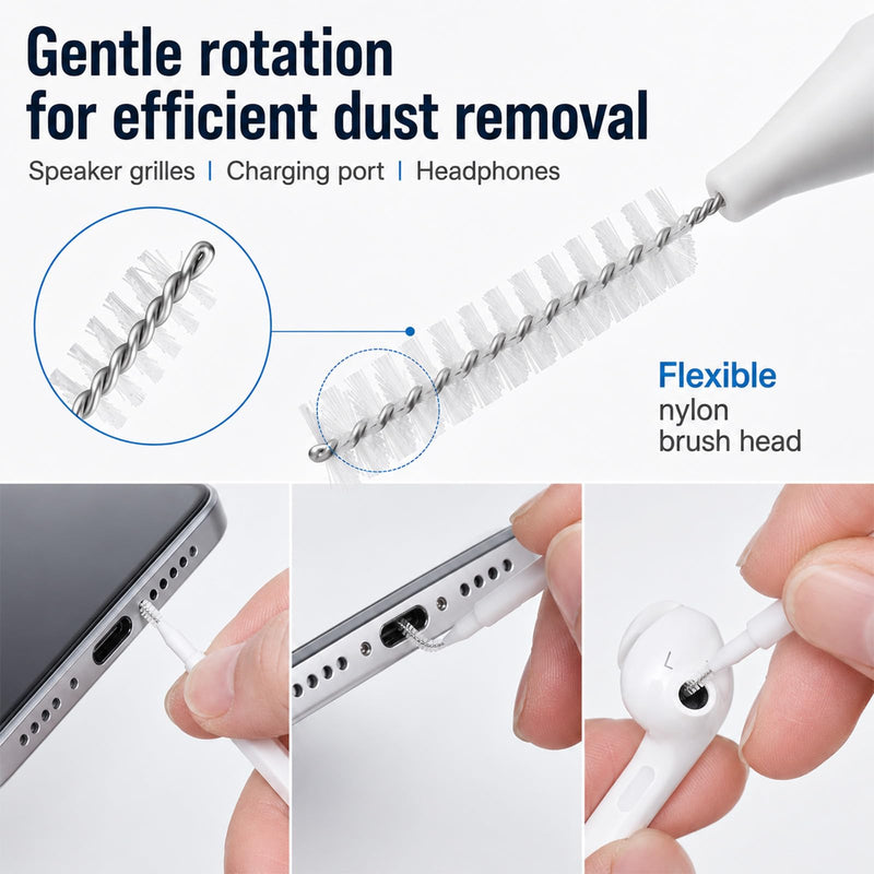 20 Pcs Charging Port Cleaner Anti-Clogging Mini Brushes Cleaner | Phone Port Cleaning Kit, Shower Head Cleaning Brush, for Charging Ports Speaker Bathroom