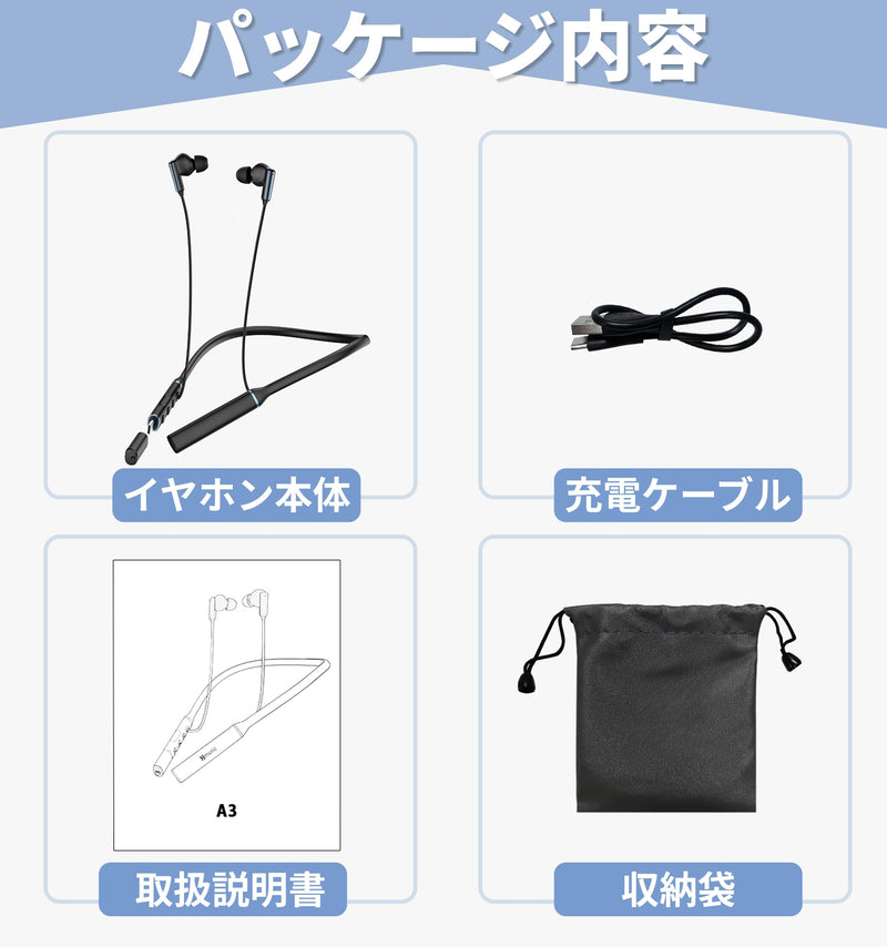 Hmusic A3 OTG Neckband Headphone, 3-EQ Mode/Dual USB-C Charging/12mm Driver | 35H Playtime, Bluetooth 5.4, Magnetic Earbuds, Connect with 2 Devices, Around Neck Wireless Earphone for Office/Travel/Sports GunGrey