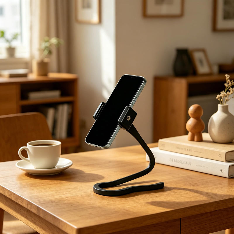 Portable Flexible Phone Holder for Stroller Handlebar, Treadmill, Spin Bike, Shopping Cart, Bed, Car, Table, Compatible with iPhone Android Phone Mount