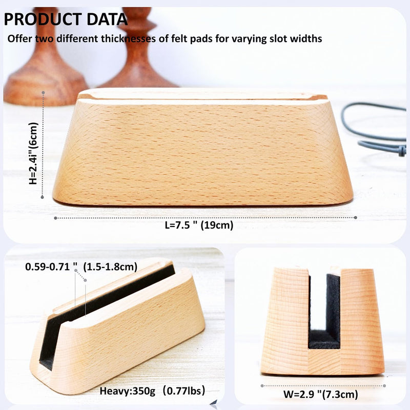 ACODE Wood Vertical Laptop Stand for Desk - Compatible With MacBook Pro Air, Surfaces - Storage Rack Slot Thickness 0.59" to 0.71" - Upright Holder 1 Fagus lishizhijia