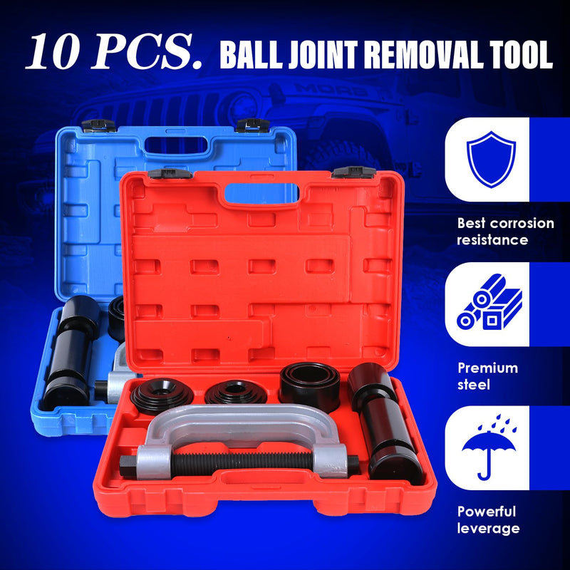 Ball Joint Removal Tool Kit,10PC Ball Joint Press Kit for Most 2WD 4WD Cars and Light Trucks(Blue) blue