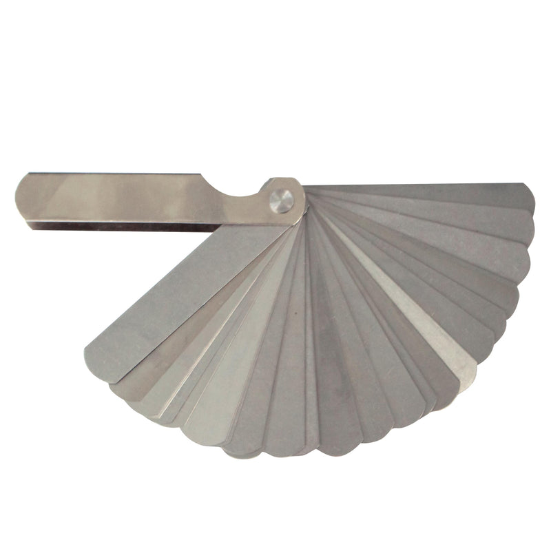 Feeler Gauge, English & Metric, 26 Leaves, 1/2" Width at Tip | Straight Blade,0.0015" to 0.025" (0.038 to 0.889 mm), Made in USA Straight Blade 0.0015" to 0.035"